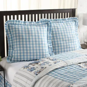 Annie Buffalo Blue Check Fabric Euro Sham 26x26