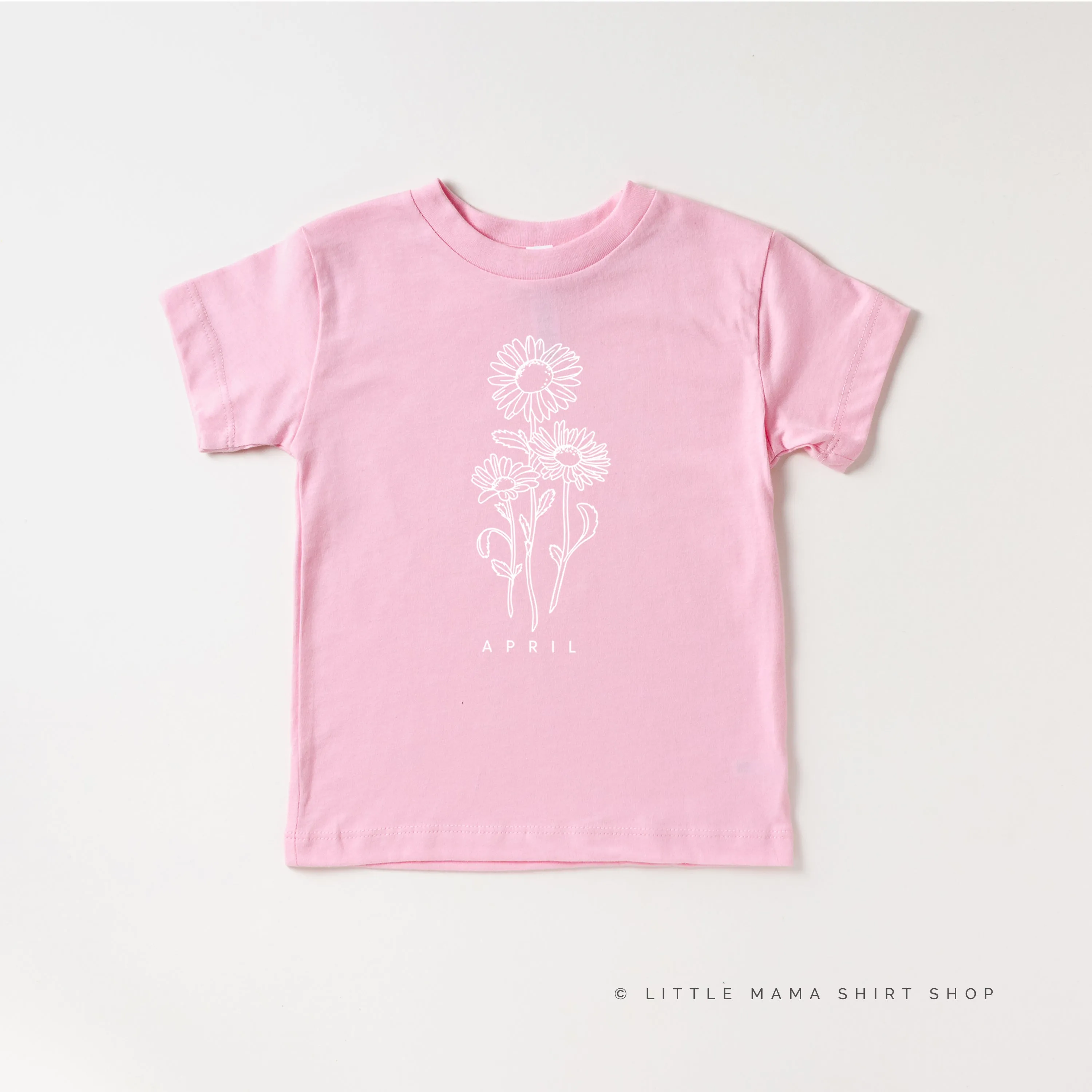 APRIL BIRTH FLOWER - Daisy - Short Sleeve Child Shirt