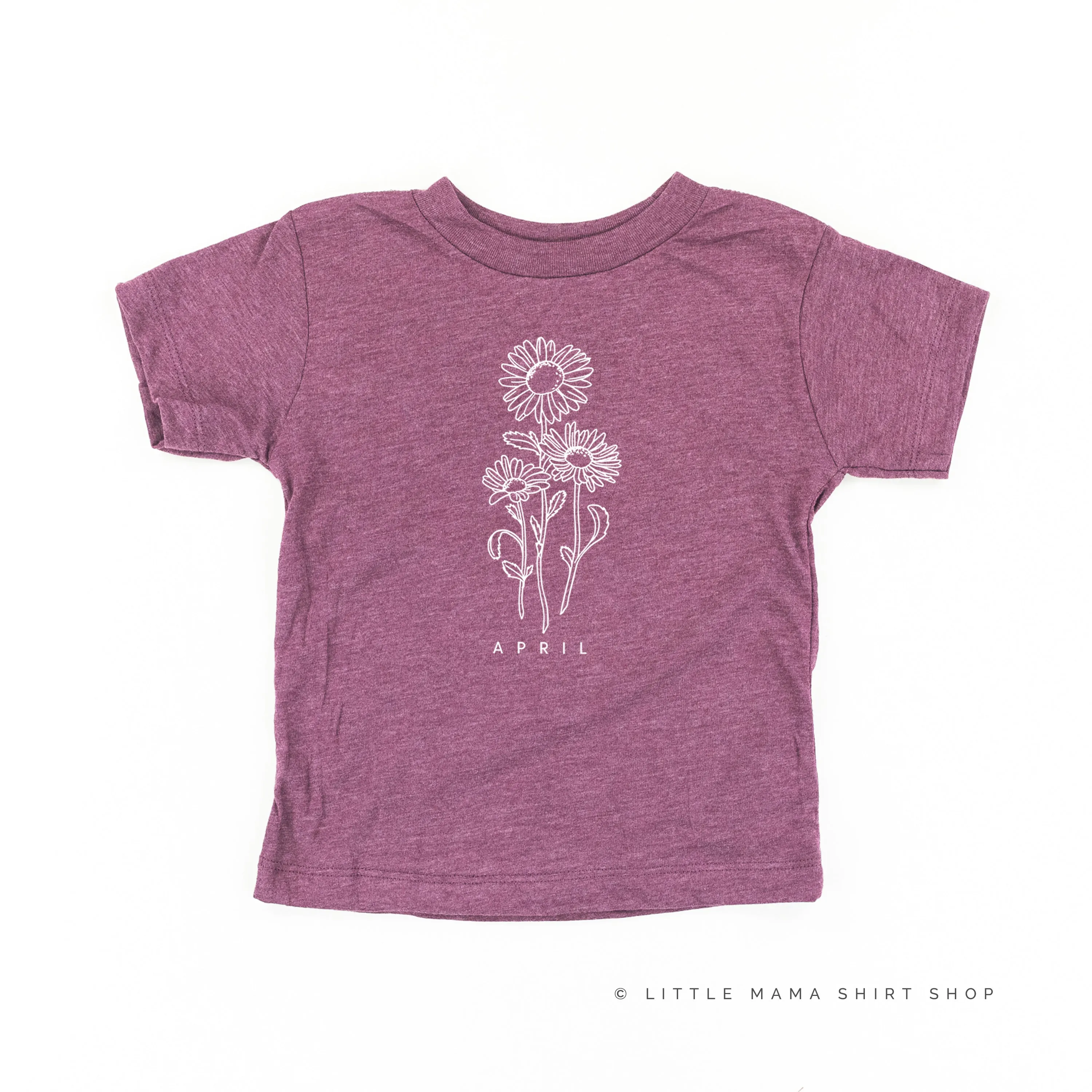 APRIL BIRTH FLOWER - Daisy - Short Sleeve Child Shirt