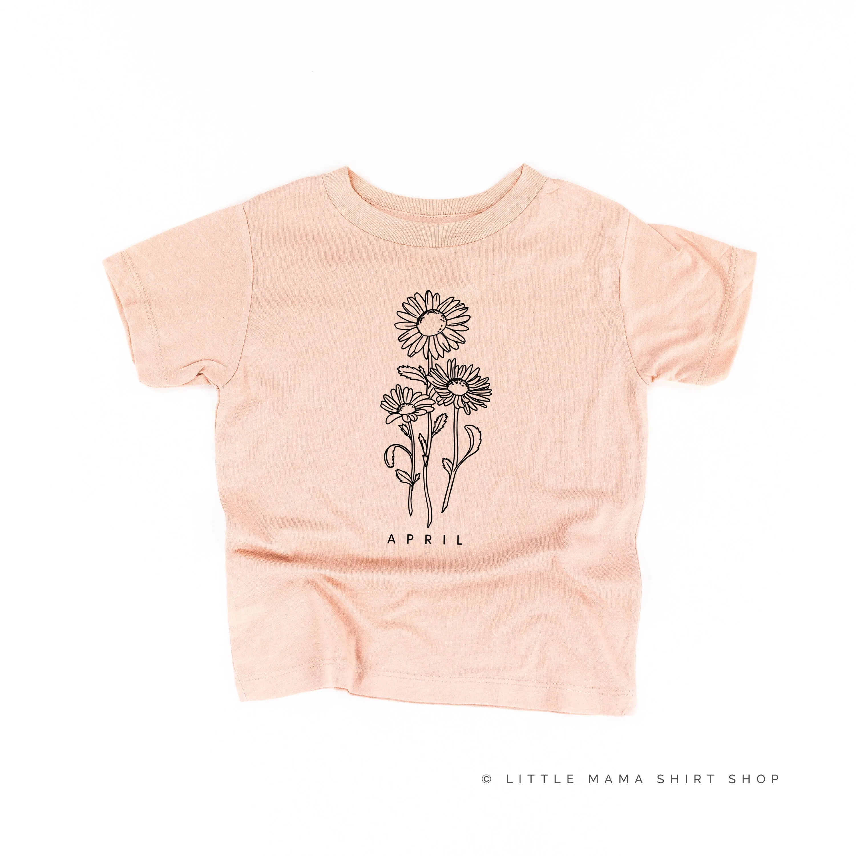 APRIL BIRTH FLOWER - Daisy - Short Sleeve Child Shirt