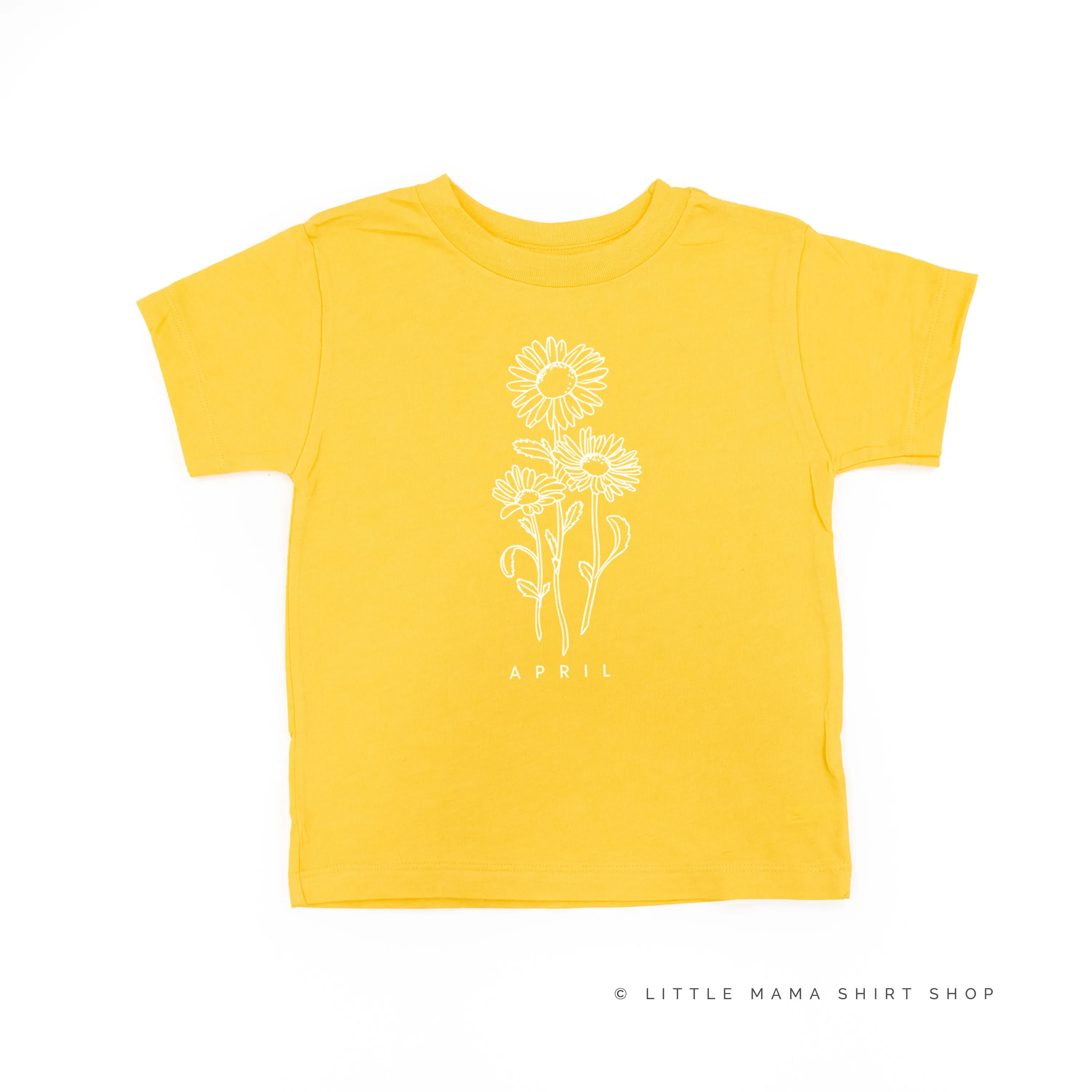 APRIL BIRTH FLOWER - Daisy - Short Sleeve Child Shirt