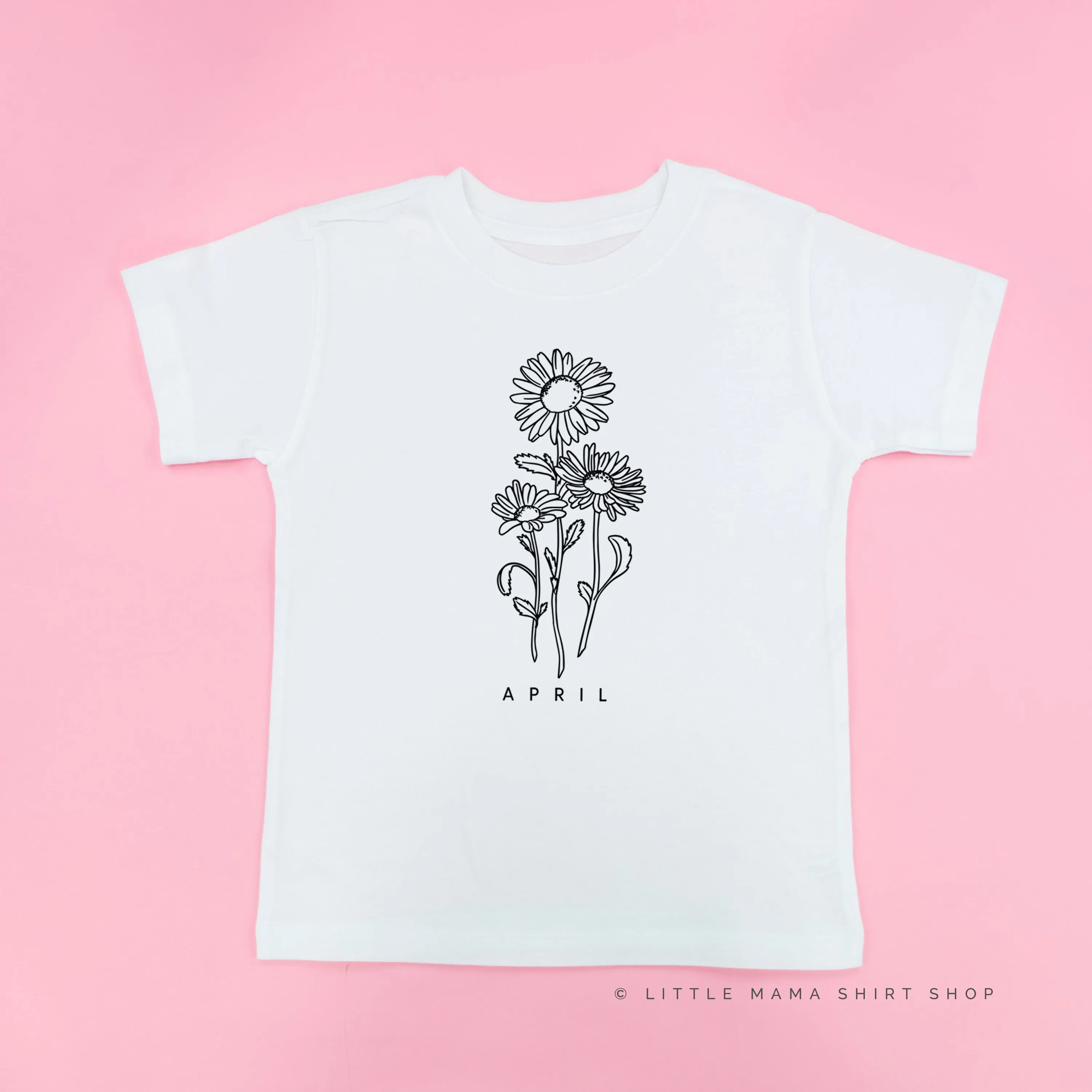 APRIL BIRTH FLOWER - Daisy - Short Sleeve Child Shirt