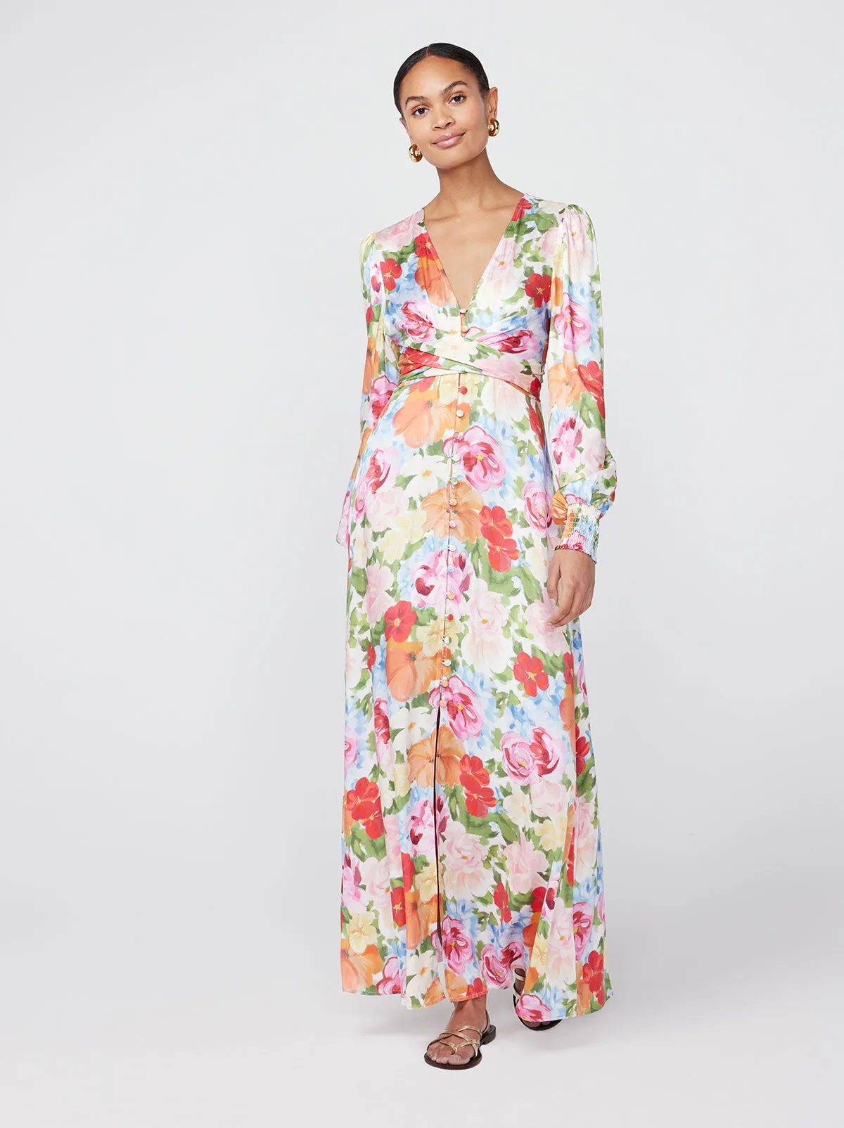 Aurora Painted Floral Maxi Dress