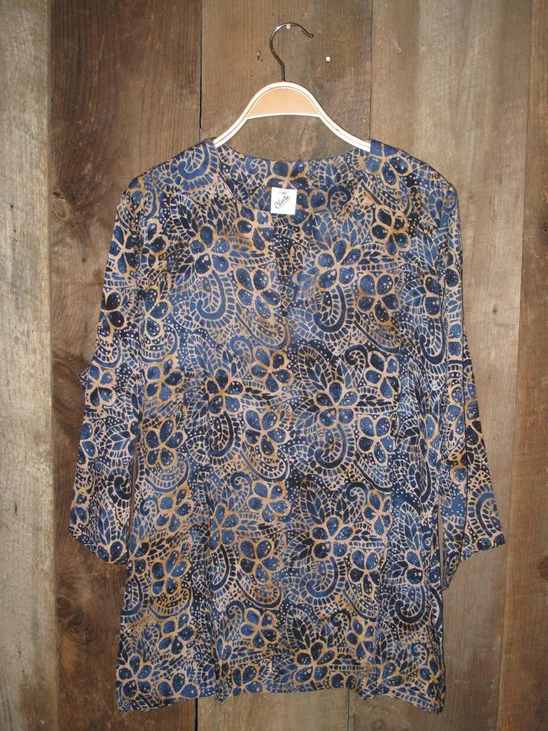 Batik Tunics Navy