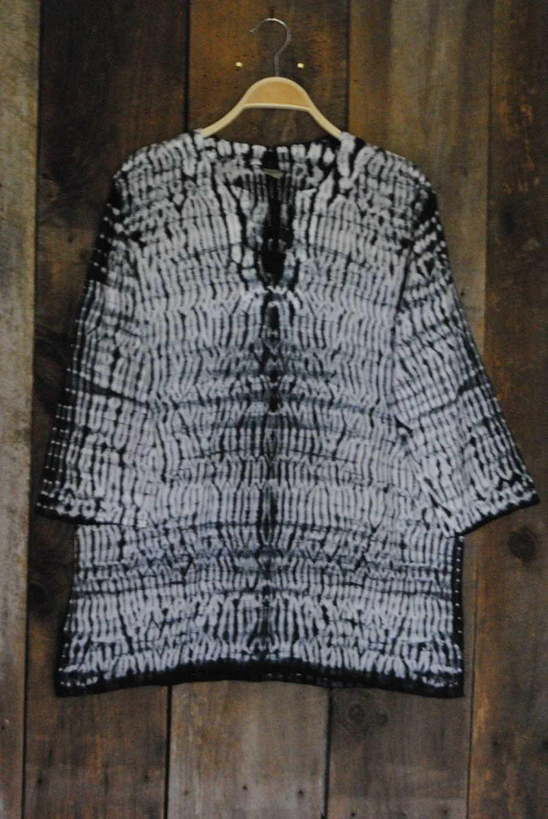 Black and White Shibori Tunic