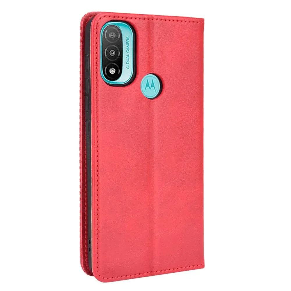 Bofink Vintage Motorola Moto E20 leather case - Red