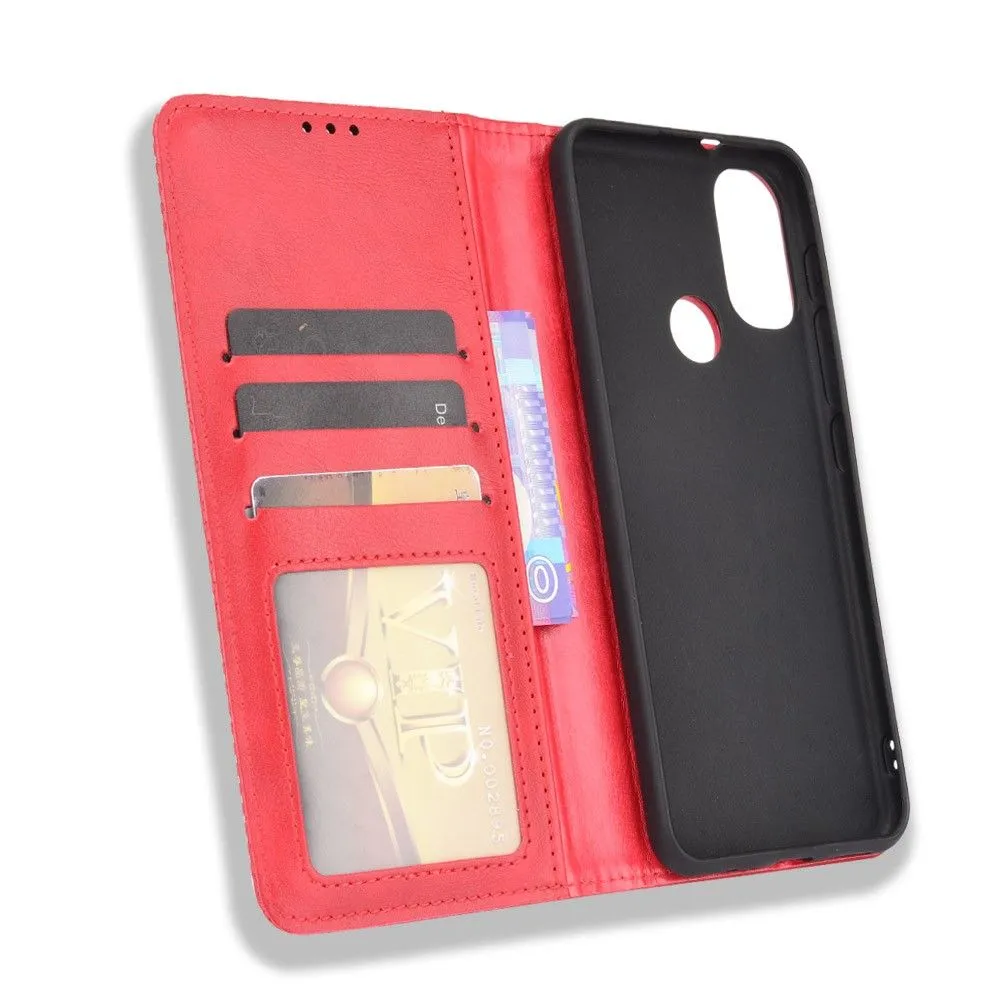 Bofink Vintage Motorola Moto E20 leather case - Red