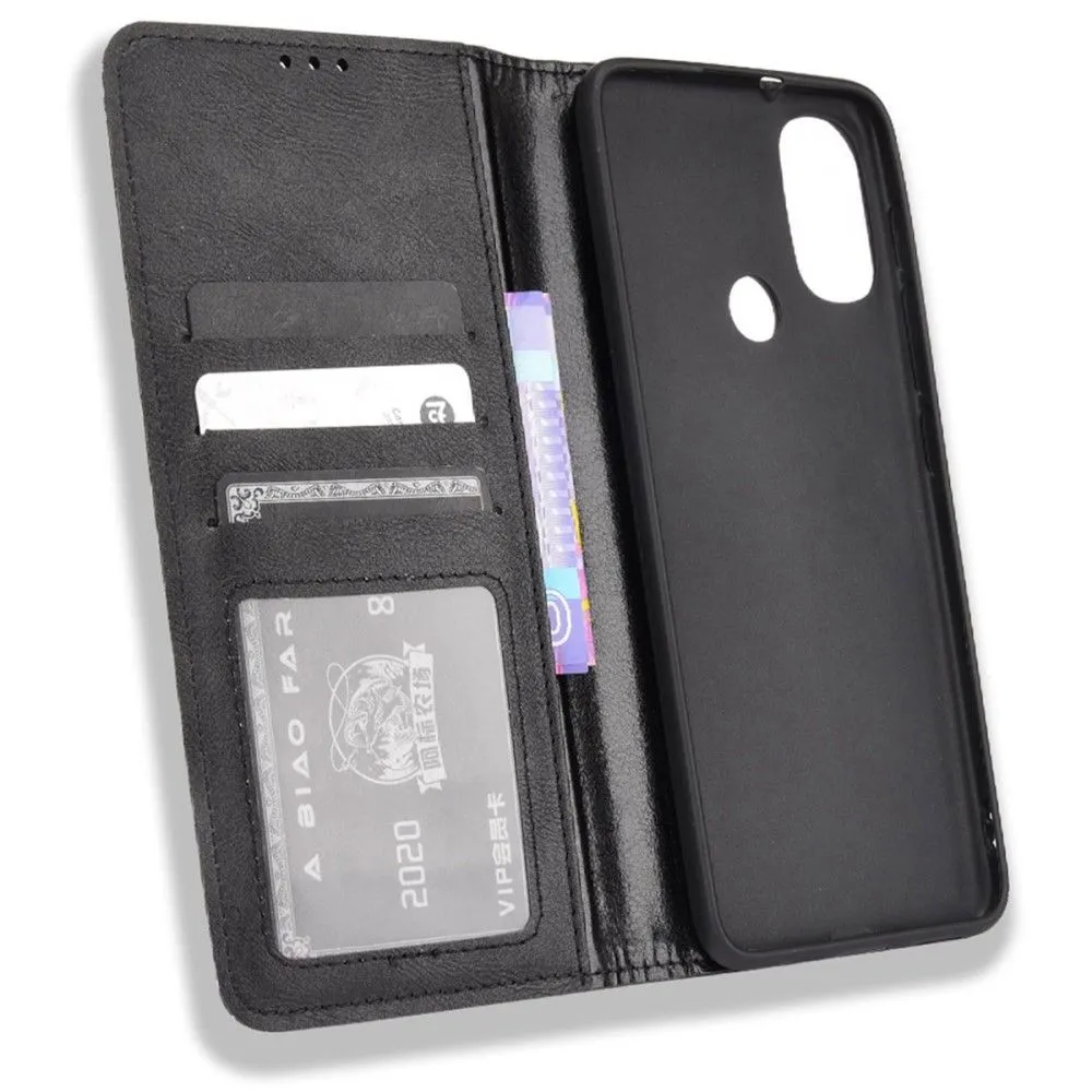 Bofink Vintage Motorola Moto E30 / E40 / E20 leather case - Black