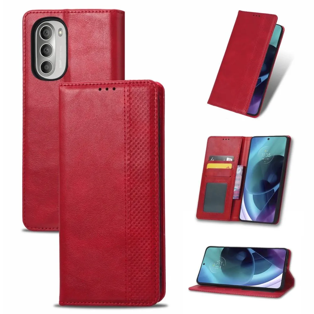 Bofink Vintage Motorola Moto G51 5G leather case - Red