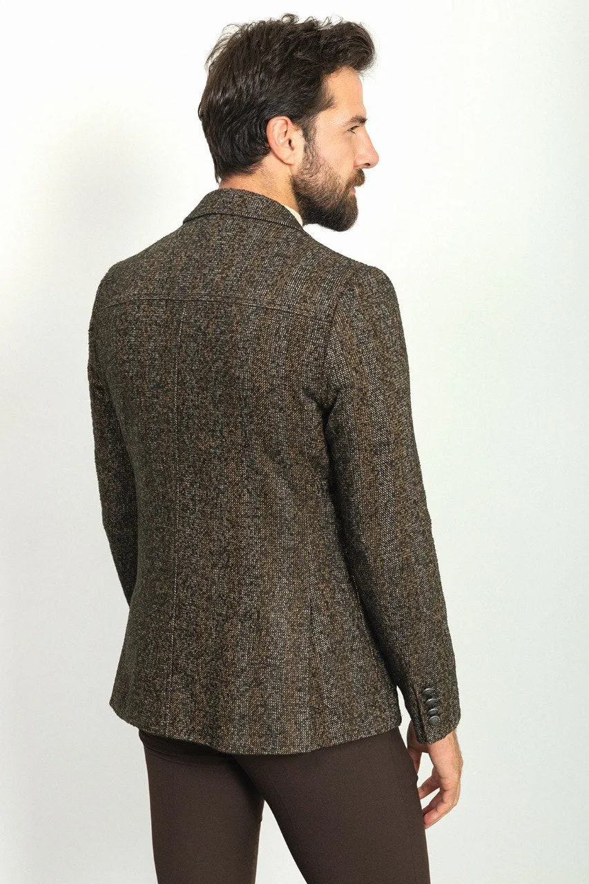 Bojoni Pezza Slim Fit Brown Blazer