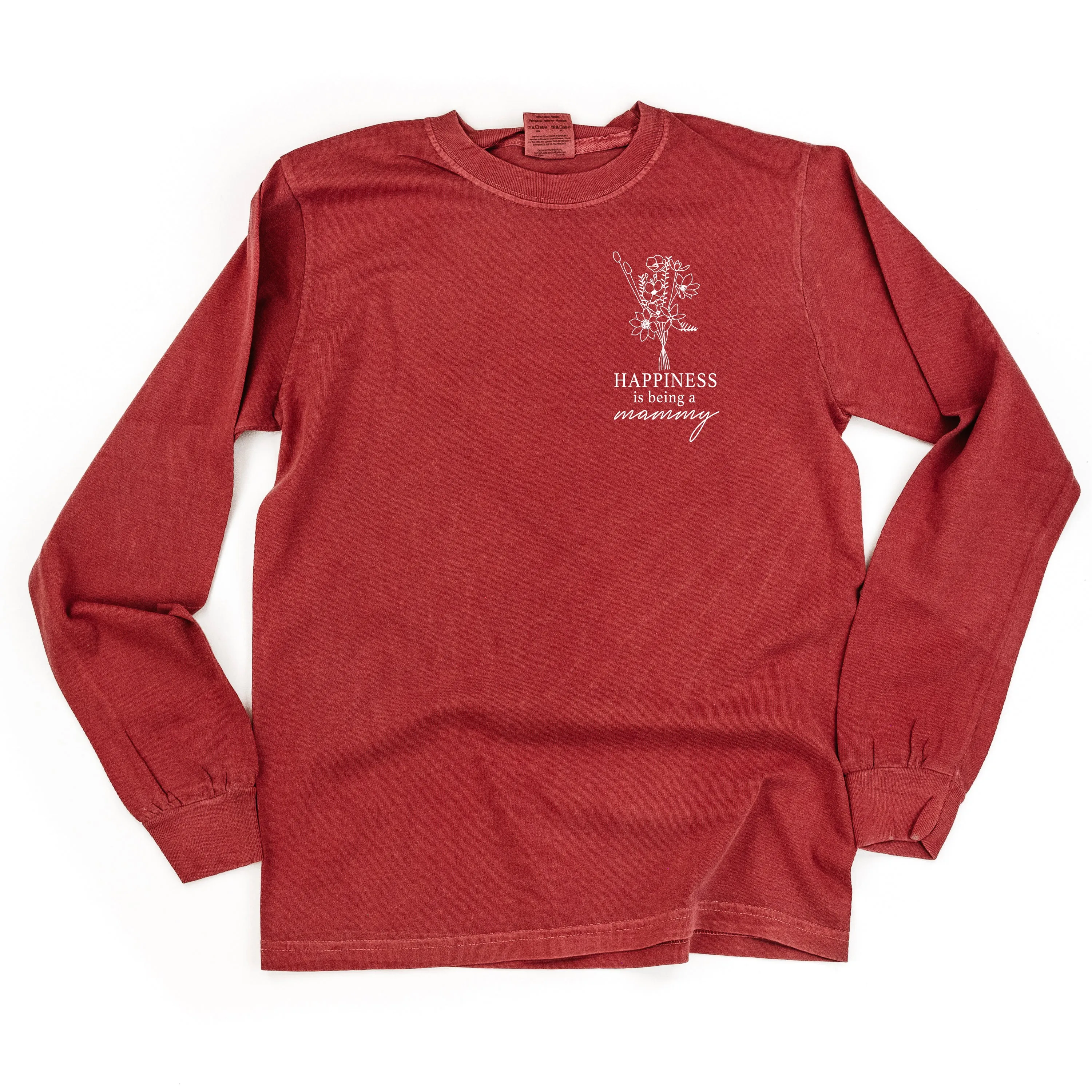 Bouquet Style - Happiness is Being a MAMMY - LONG SLEEVE COMFORT COLORS TEE