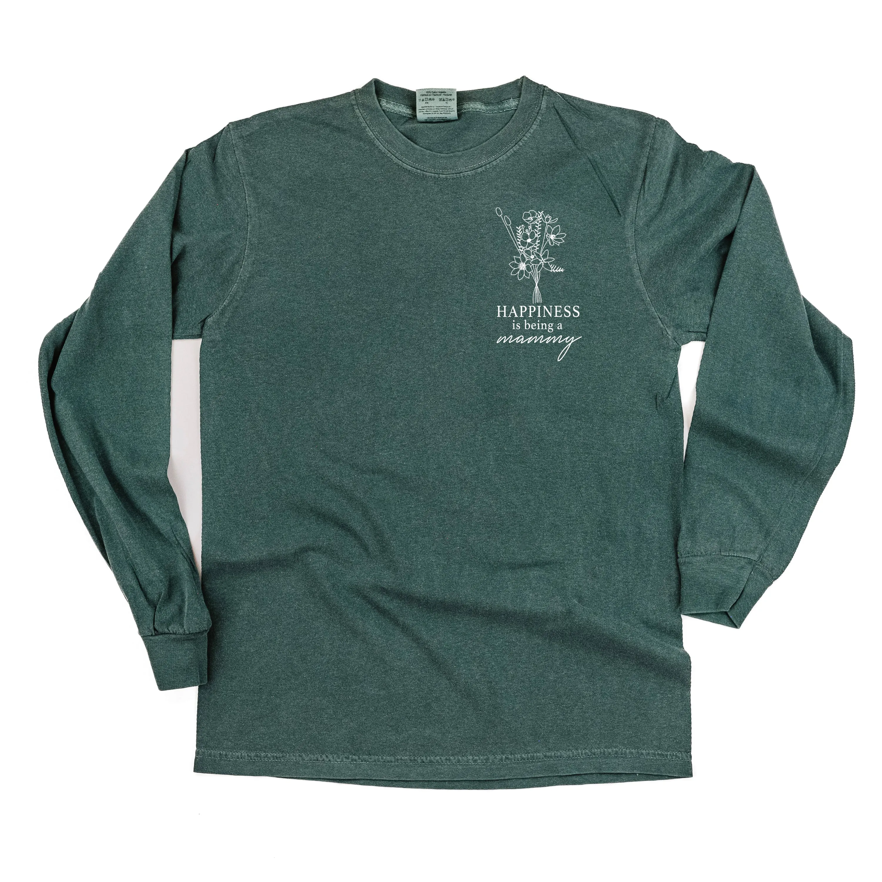 Bouquet Style - Happiness is Being a MAMMY - LONG SLEEVE COMFORT COLORS TEE