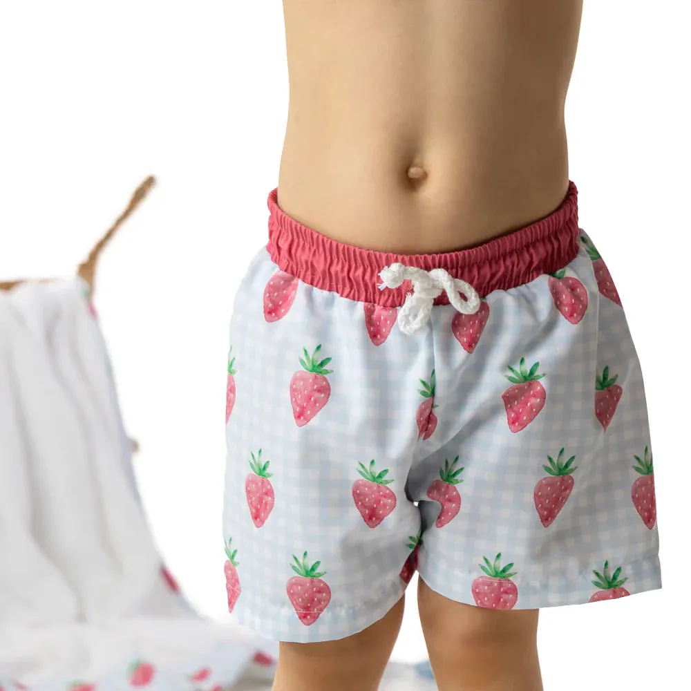 Boy's Swim Trunks with Strawberries