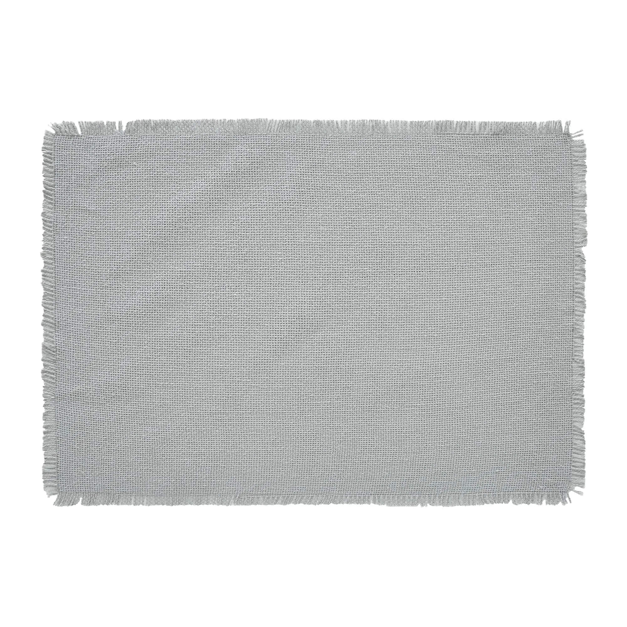 Burlap Dove Grey Fringed Placemat Set of 6