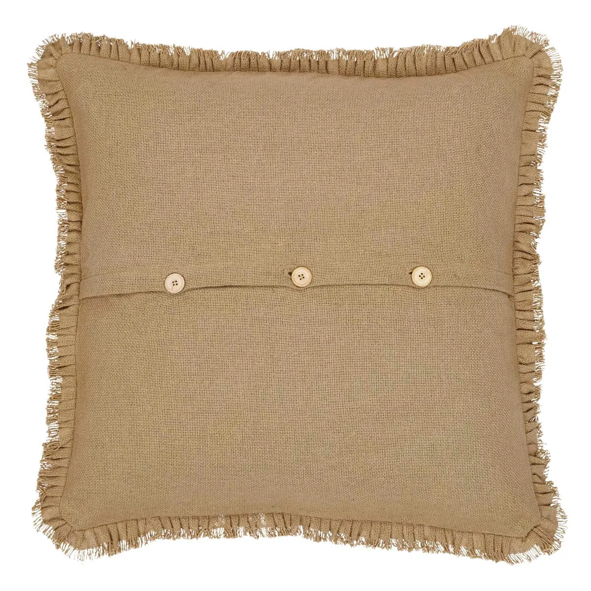 Burlap Natural Fabric Euro Sham w/ Fringed Ruffle 26x26