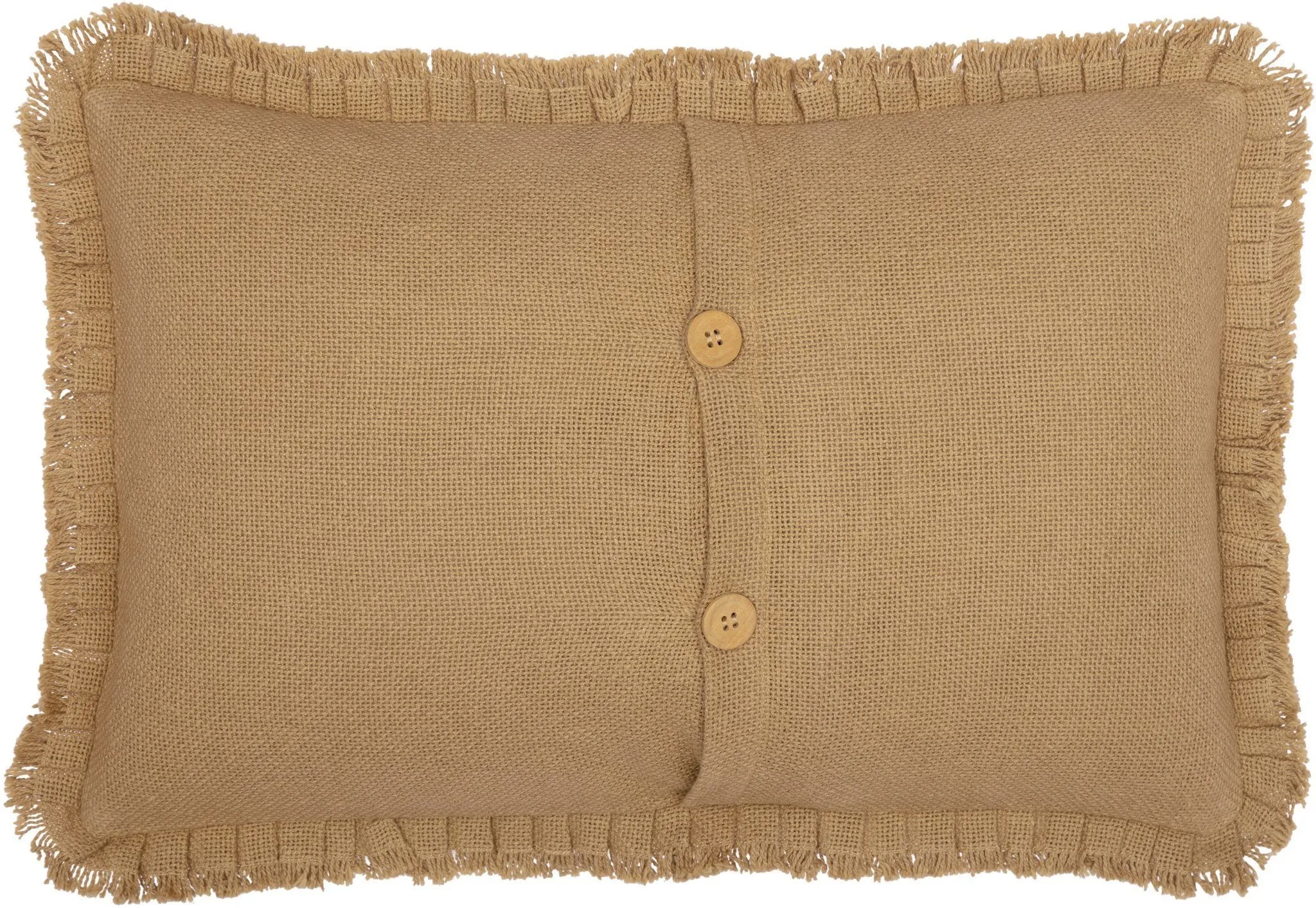 Burlap Natural Ruffled Pillow 14x22"