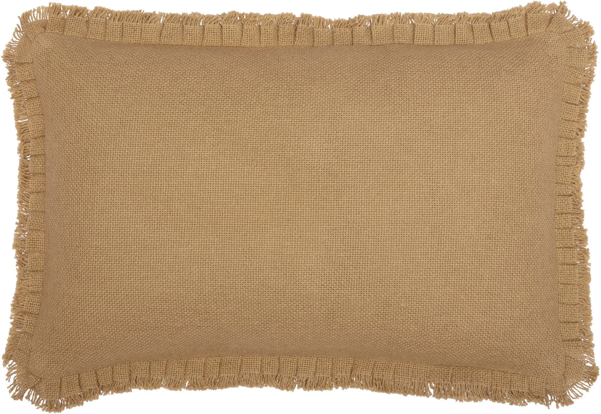 Burlap Natural Ruffled Pillow 14x22"