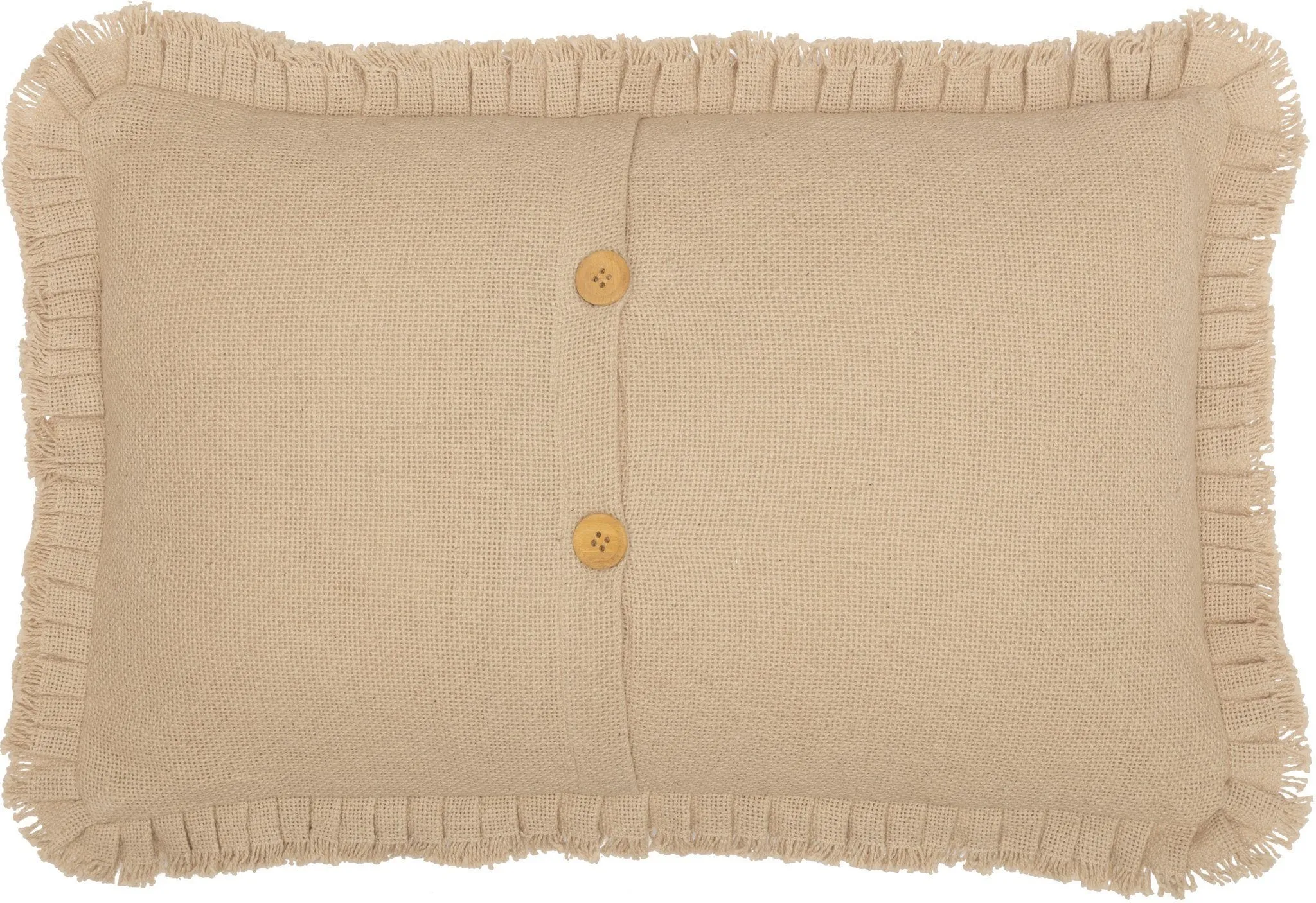 Burlap Vintage Ruffled Pillow 14x22"