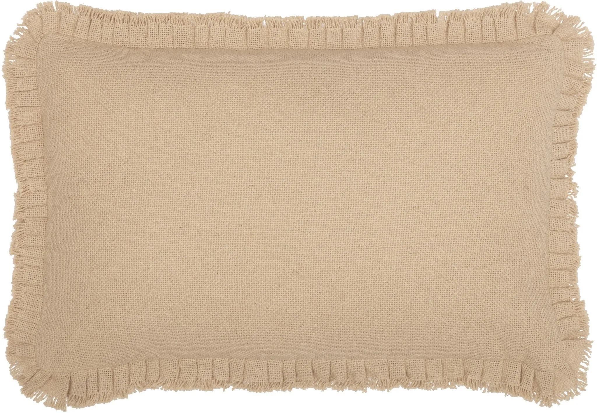 Burlap Vintage Ruffled Pillow 14x22"