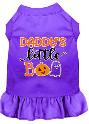 Daddy's Little Boo Screen Print Dog Dress Purple Xxl