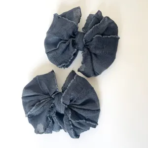 Dark Grey Ruffle Clip