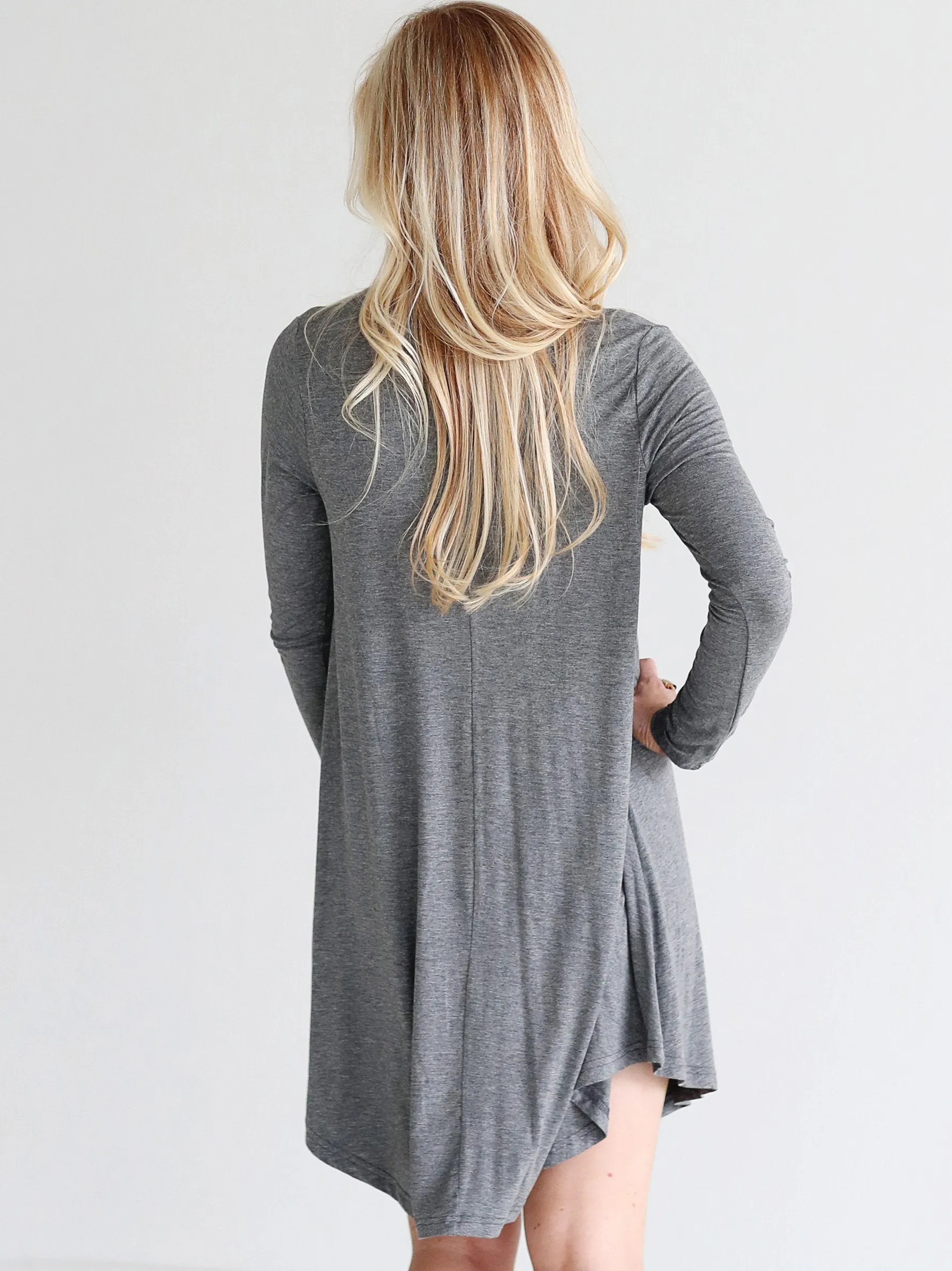 Dark Heather Gray DLMN Swing Dress