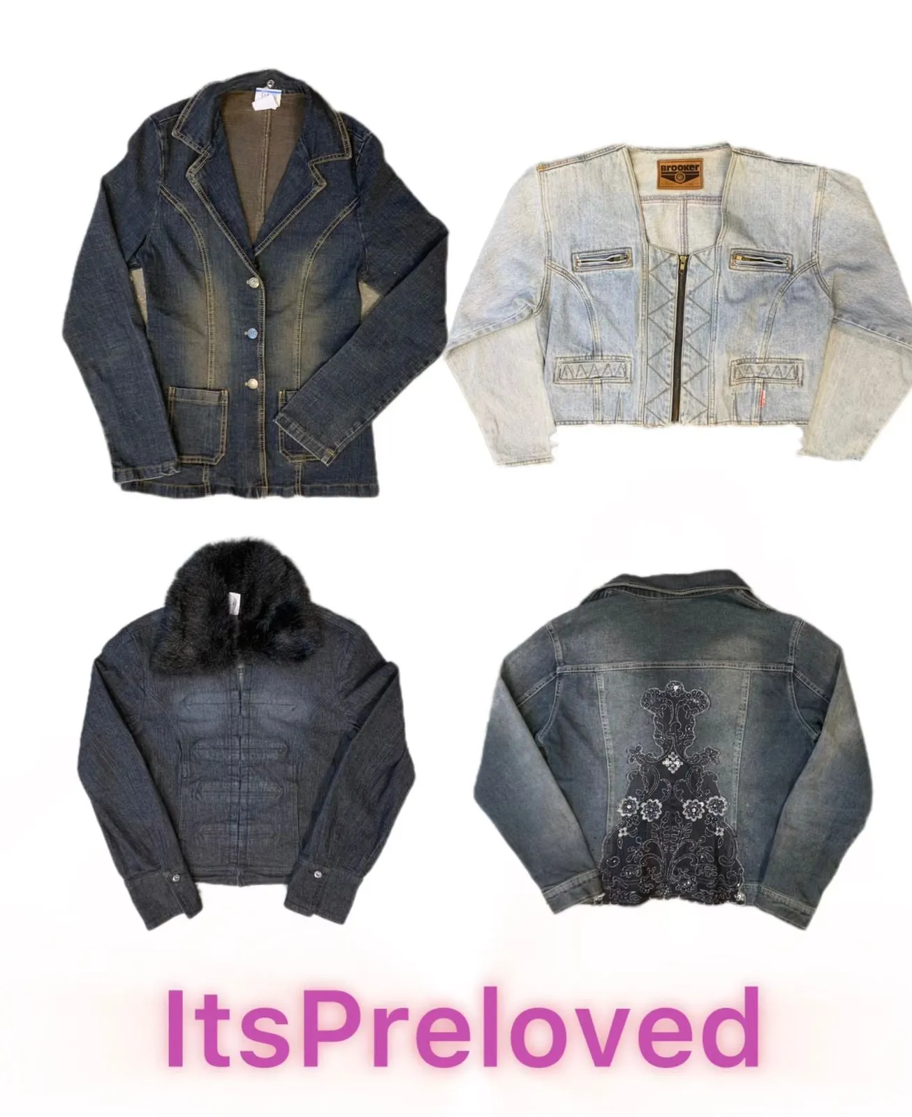 Discounted Pricing $12 Y2k Mix Vibe Denim Jackets(RX-798)