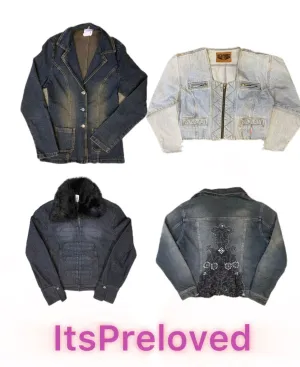 Discounted Pricing $12 Y2k Mix Vibe Denim Jackets(RX-798)