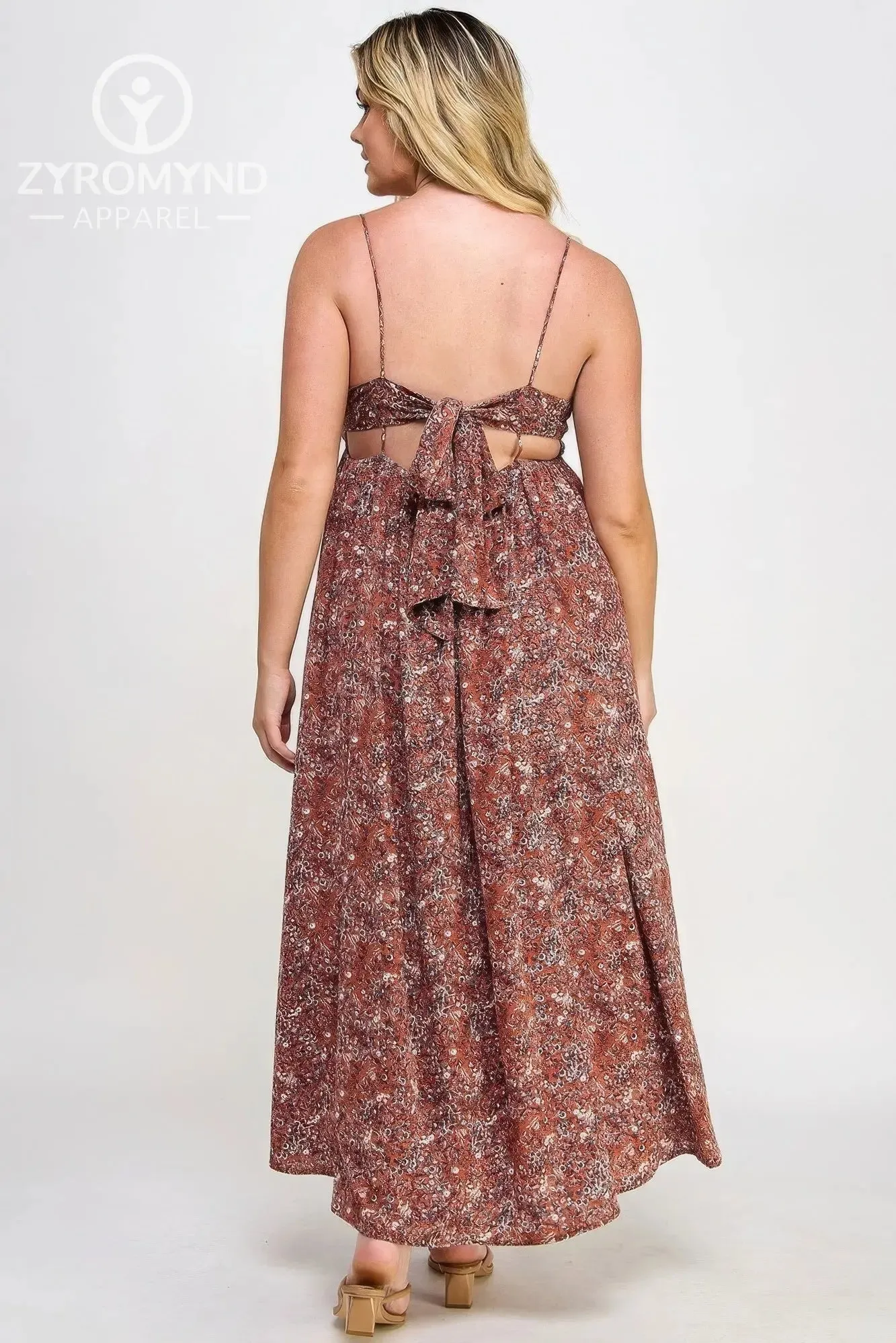 Floral Maxi Dress With Tie Back