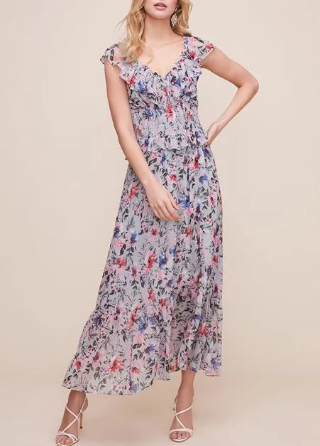 Flutter Double V Midi Dress