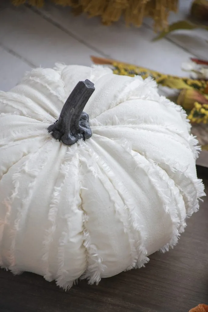 Fringed Fabric Pumpkin