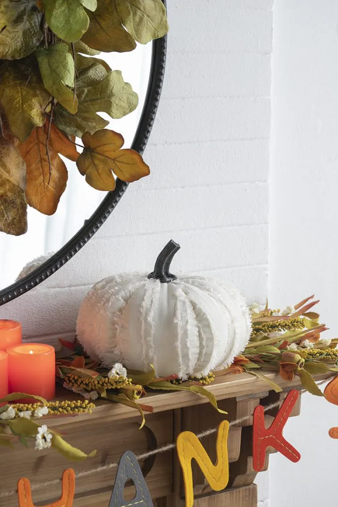 Fringed Fabric Pumpkin