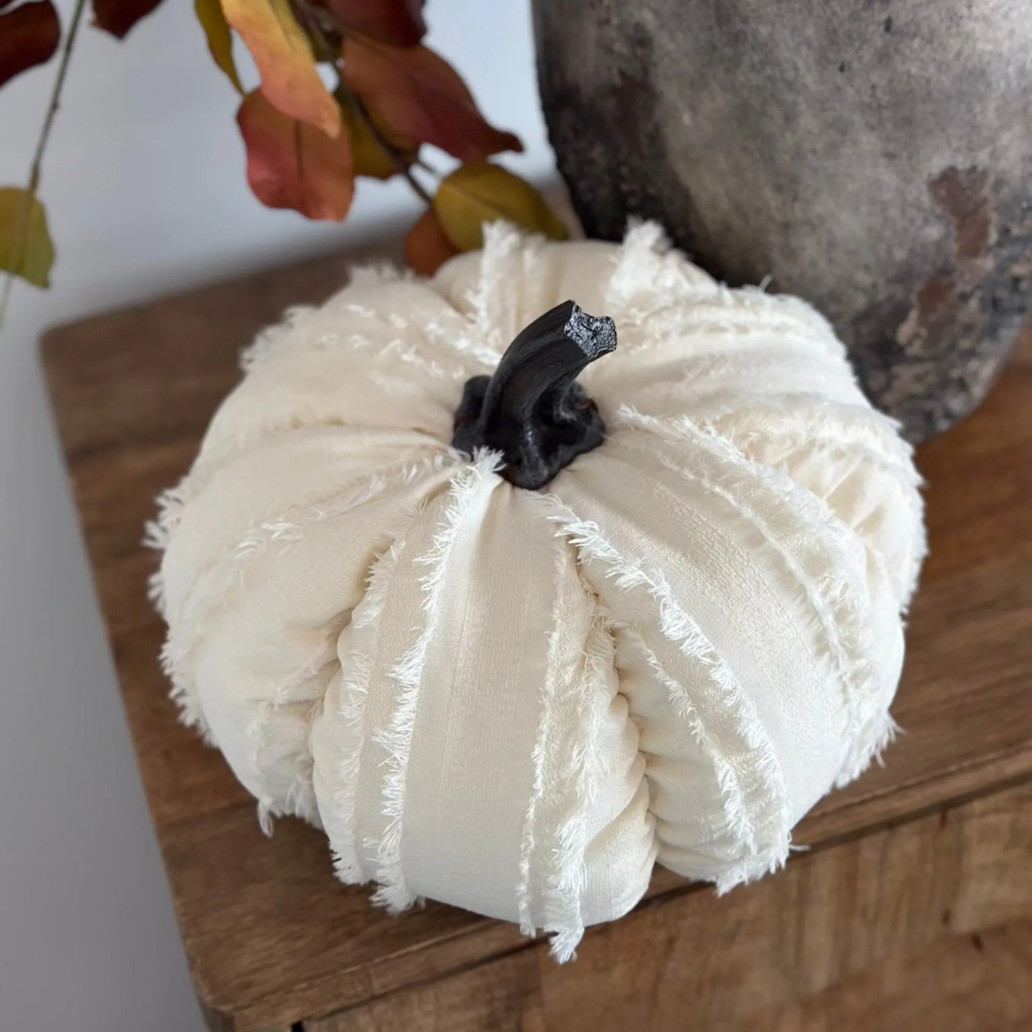 Fringed Fabric Pumpkin