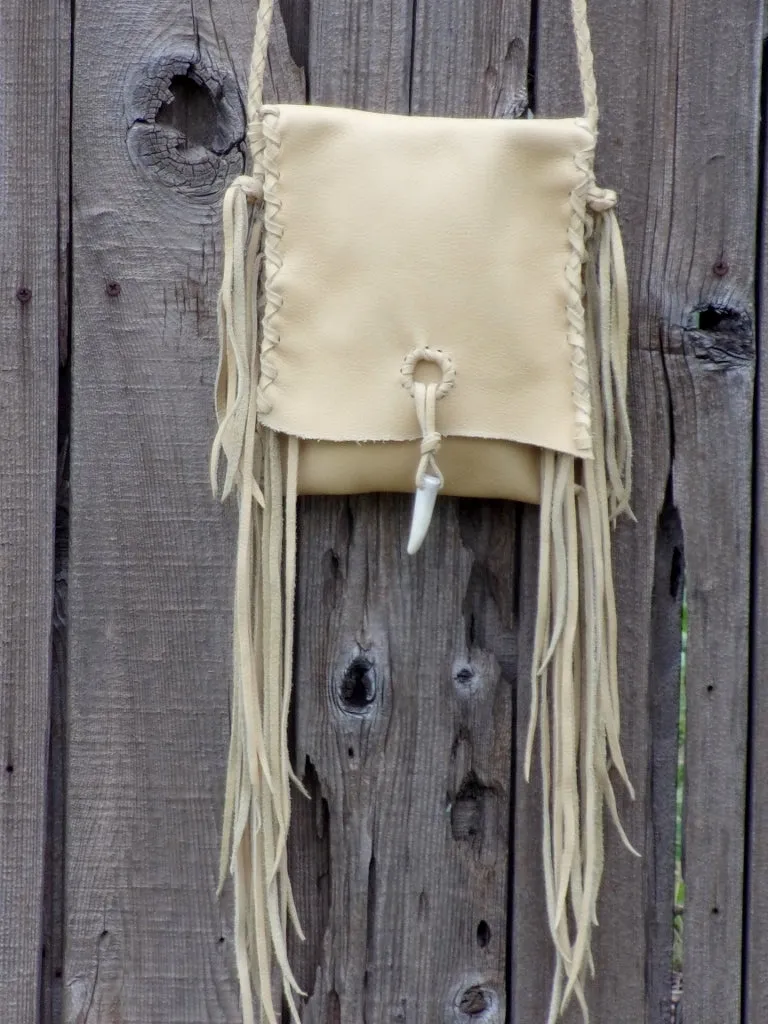 Fringed leather handbag, simple crossbody bag