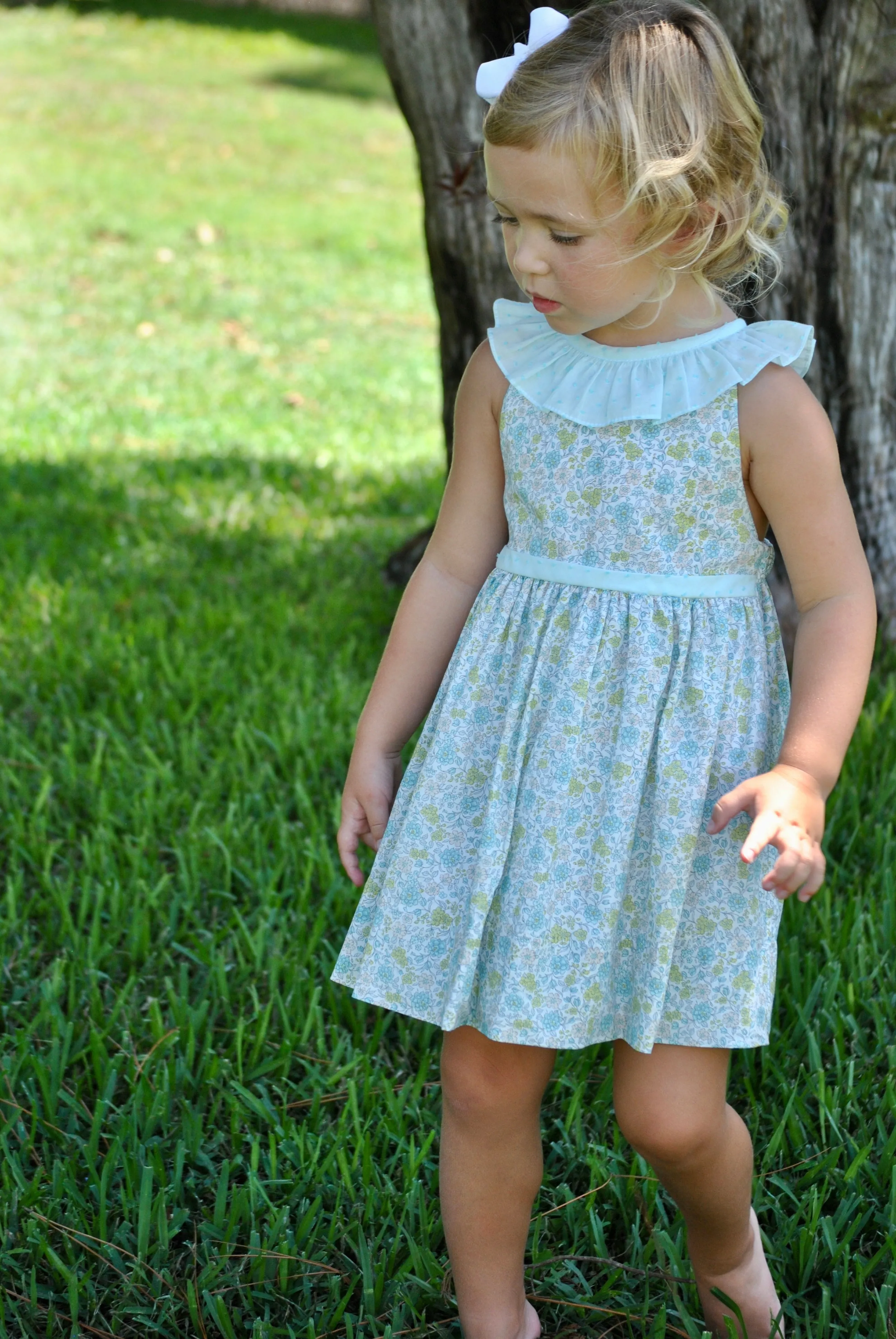 Girl's "Laurie & Brandon" Sleeveless Floral Print Dress