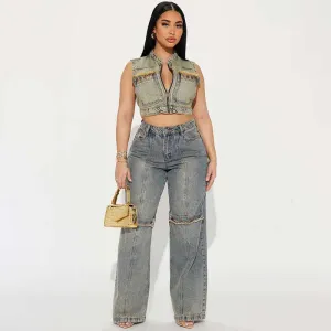 Glow Chic's Y2K Baggy Wide-Leg Jeans