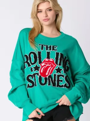 Green Envy Rolling Stones Sweatshirt