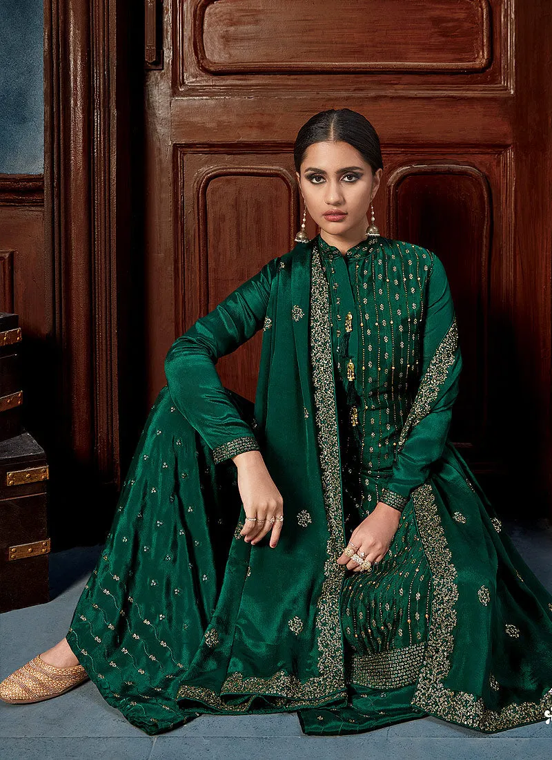 Green Pakistani Palazzo Suit