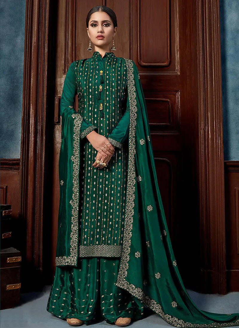 Green Pakistani Palazzo Suit