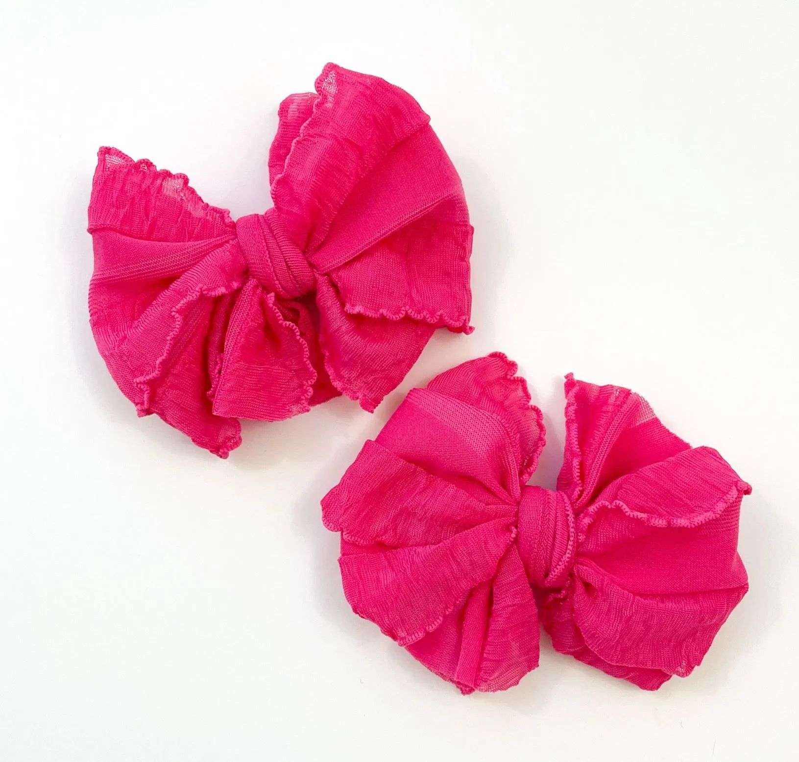 Hot Pink Ruffle Clip