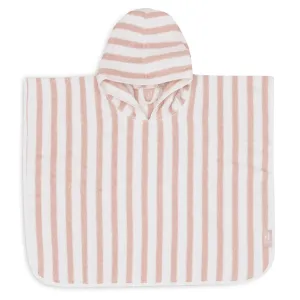 Jollein Bath Poncho Stripe Terry Wild Rose Gots