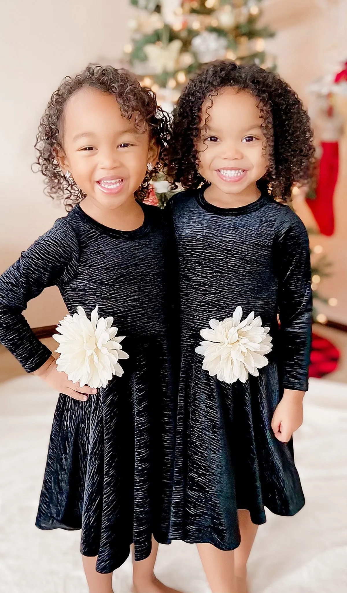 Kendyl Kids Velvet Twirly Dress Black - Final Sale