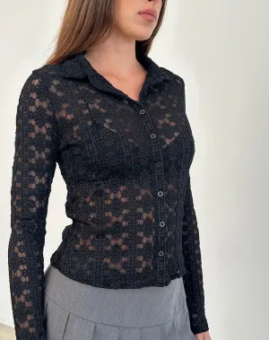 Kenila Shirt in Regal Lace Black