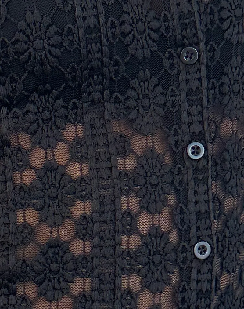 Kenila Shirt in Regal Lace Black