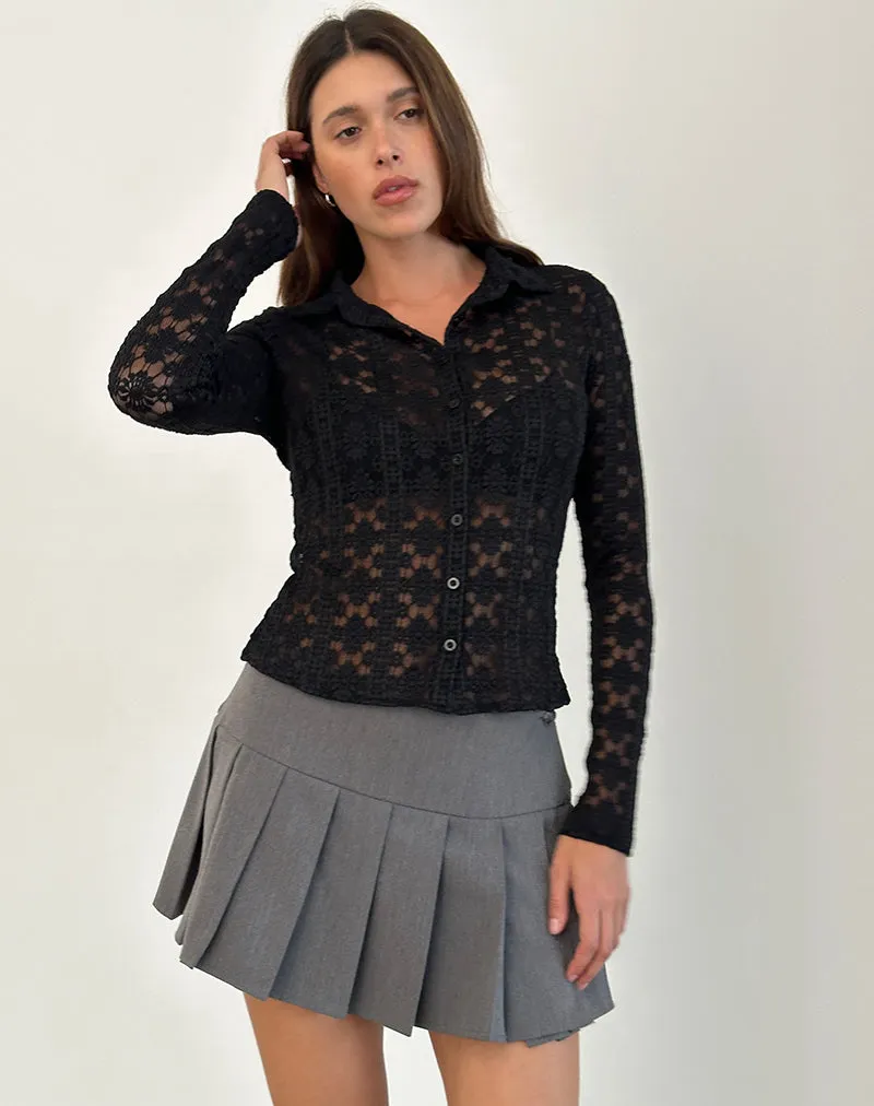 Kenila Shirt in Regal Lace Black