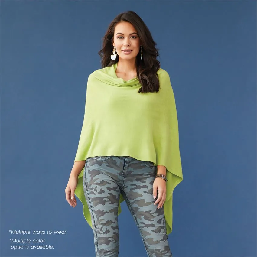 Lightweight Poncho - Creamy Lime