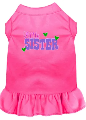 Little Sister Screen Print Dog Dress Bright Pink Xxxl