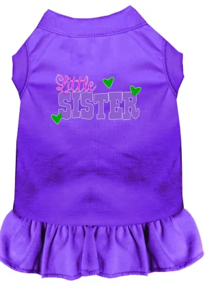 Little Sister Screen Print Dog Dress Purple Xxl