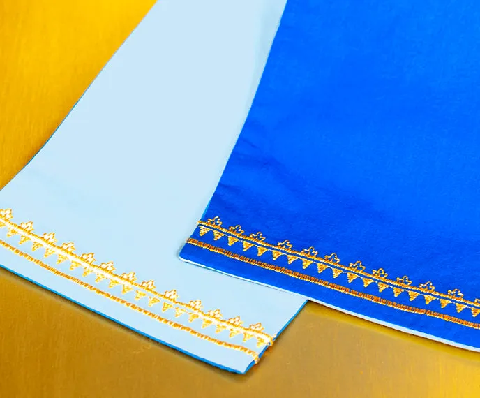 Maharani Reversible Sash Belt in Cobalt and Robin Egg Blue