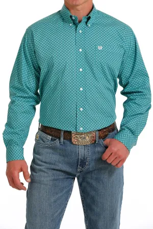 Men's Cinch Medallion Print Shirt - Turquoise - MTW1105583